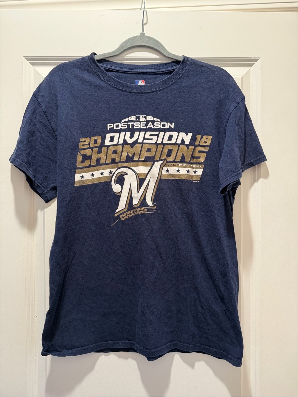 Genuine Merchandise Navy Blue Milwaukee Brewers Division Champions Tee
